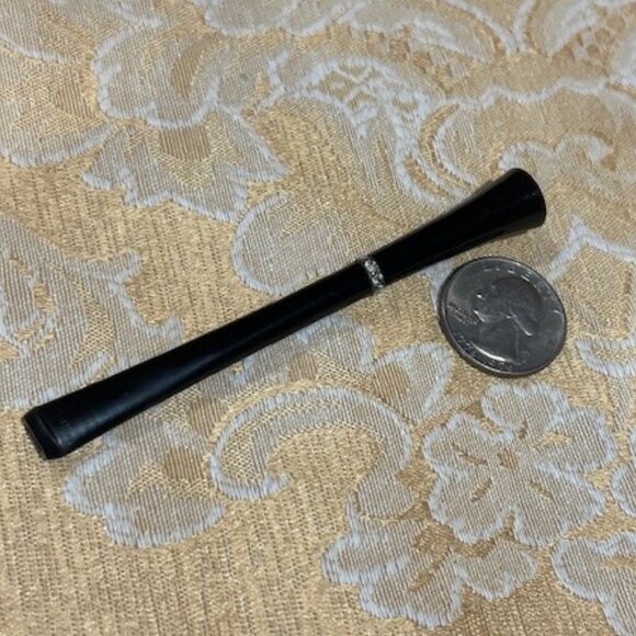 BLACK LUCITE Austria Rhinestone CIGARETTE HOLDER - Picture 5 of 7